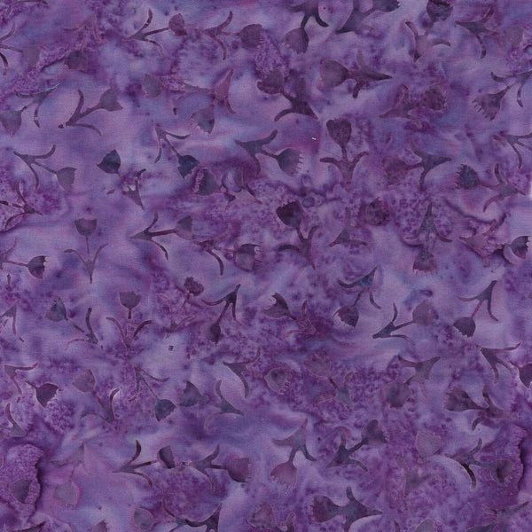 Island Batik Woodblock Tulip Floral - Summer Twilight Purple Jelly