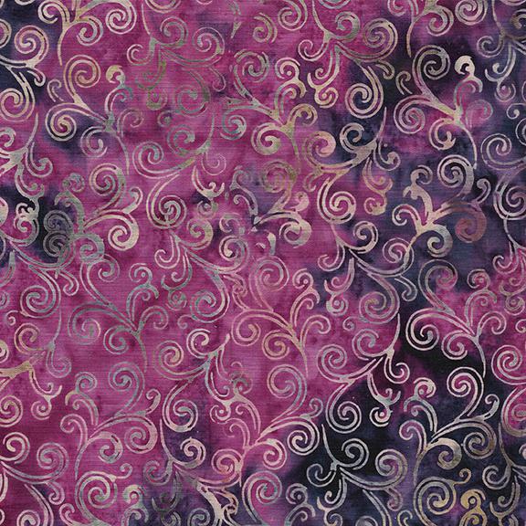 Island Batiks - Swirl Multi Purple Peacock - Sewjersey.com
