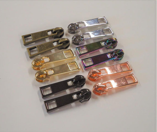 Pam Damour Metallic Zipper Slides - Sewjersey.com