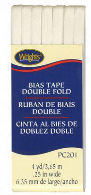 Wrights Double Fold Bias Tape Oyster 4 Yards - Sewjersey.com