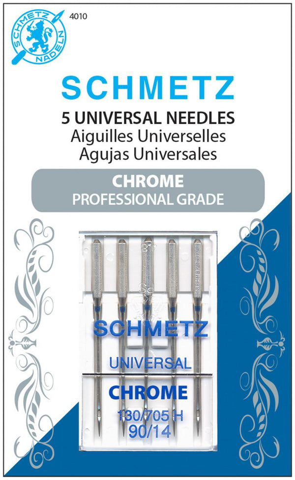 Schmetz Chrome Universal Needle 5 Count, Size 90/14 - Sewjersey.com