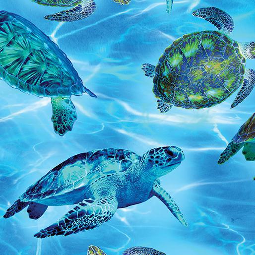 Kanvas Studio Oceana by Greta Lynn - Sea Turtle Haven Ultra Blue - 12538 52 - Sewjersey.com