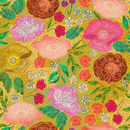 Paintbrush Studio Fabrics Floral Dance by Phrosné Barwood - Main Gold - 12023035 - Sewjersey.com