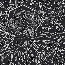 Paintbrush Studio Fabrics Geo Florals Floral Explosion Black/White Canvas - 360-2398