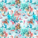 Timeless Treasures Underwater Mermaids KIDZ-CD3547 BLUE