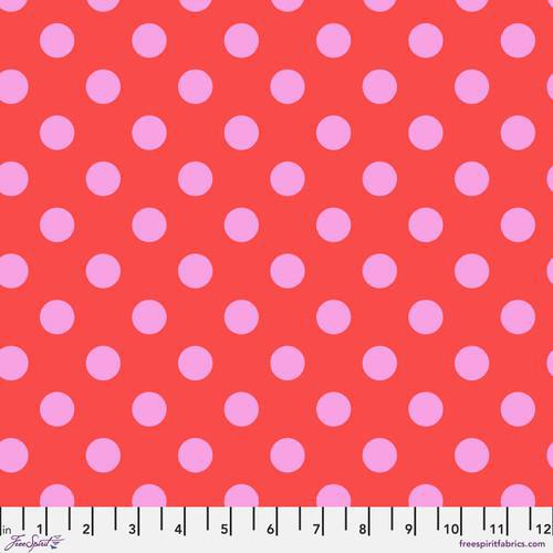 Free Spirit True Colors by Tula Pink Pom Poms in Poppy Cotton Fabric - PWTP118.POPPY