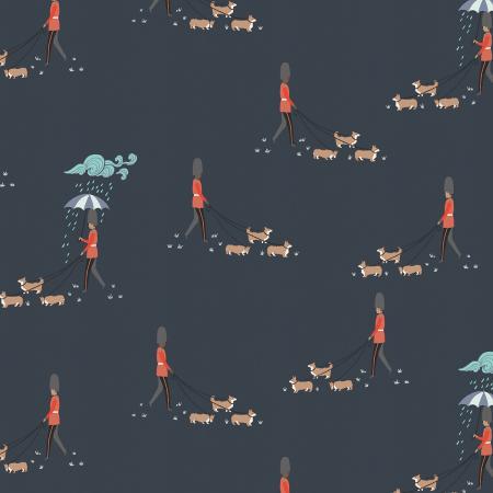 SY103-RB2 London Town - Reign, Reign, Go Away - Royal Blue Fabric