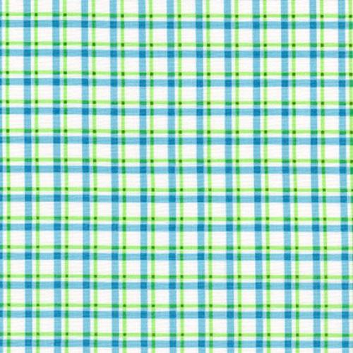 Robert Kaufman Wildflowers - Plaid Teal - FLH-2029-213 TEAL - Sewjersey.com