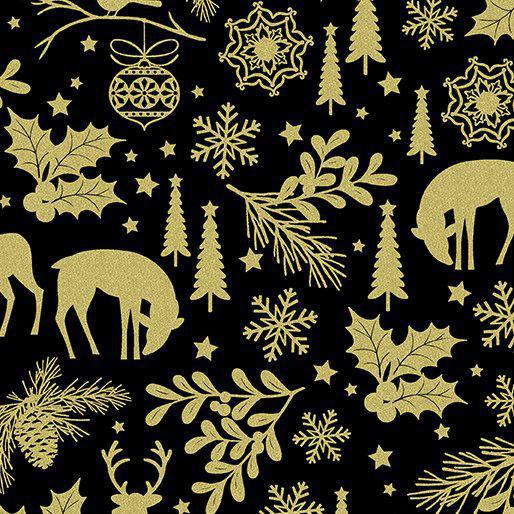 Kanvas Holiday Sparkle Holiday Forest Black 12524M-12