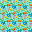 Blank Quilting Bloom Bouquet II by Color Pop Studio Small Floral Medium Blue - 1817 75 - Sewjersey.com