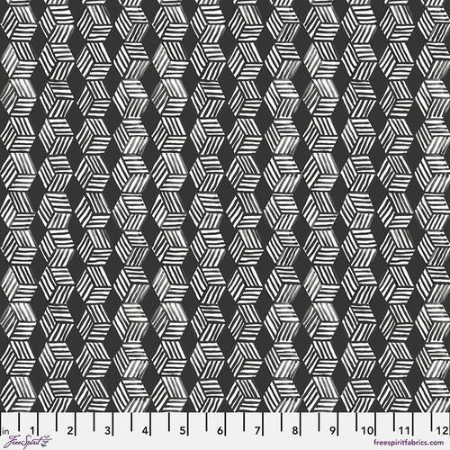 Free Spirit Flowerfields by Sarah Campbell - Cubist - Black - PWSH017.BLACK