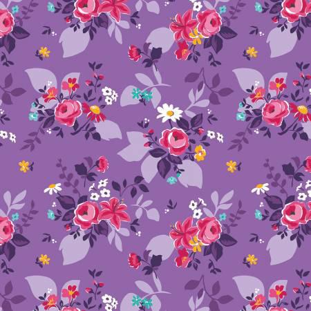 Riley Blake Fleur by Sedef Imer in Purple Cotton Fabric - C9870