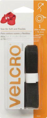 Velcro : Sew-On Soft & Flex - 5/8" x 30" pkg