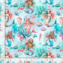 Timeless Treasures Underwater Mermaids KIDZ-CD3547 BLUE