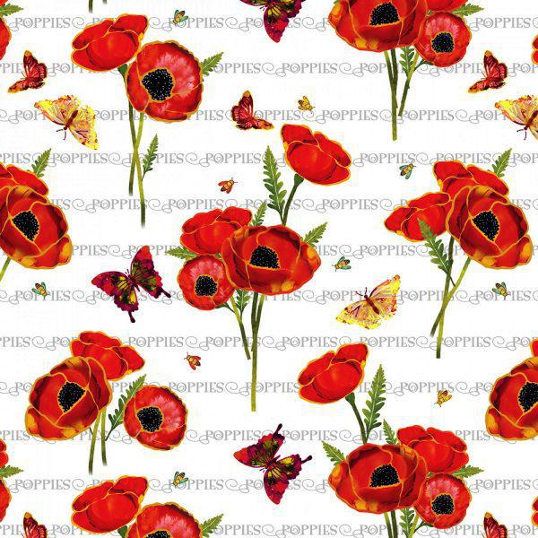 Studio e Poppy Days by Alexa Kate - Poppies and Butterflies 5416 8 - Sewjersey.com