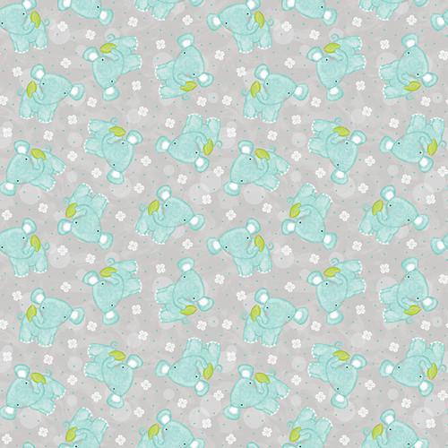 Studio e Sweet Safari by Victoria Hutto Tossed Elephants Gray - 7238-90 GRAY - Sewjersey.com