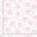 Timeless Treasures Fabric Tiny Dancer  ROSE & RIBBONS BOUQUETS FLEUR-CD4333  WHITE