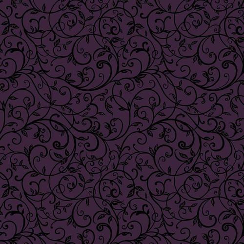 Studio e Bones Collection by Melissa Wang - Dark Plum Scrolls 7117 59 - Sewjersey.com