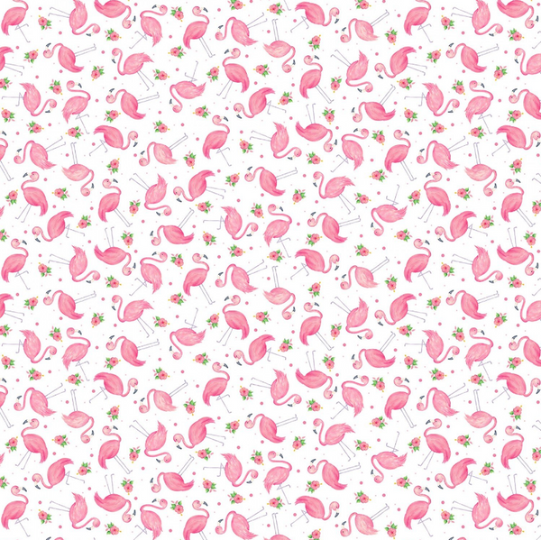 Kanvas Studio Fun in the Sun by Andi Metz - Mini Flamingos White - 12595 09 - Sewjersey.com