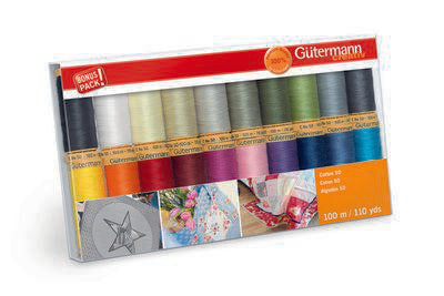 Cotton 50 Thread Set Basic Colors 20 spools 734017-1 - Sewjersey.com