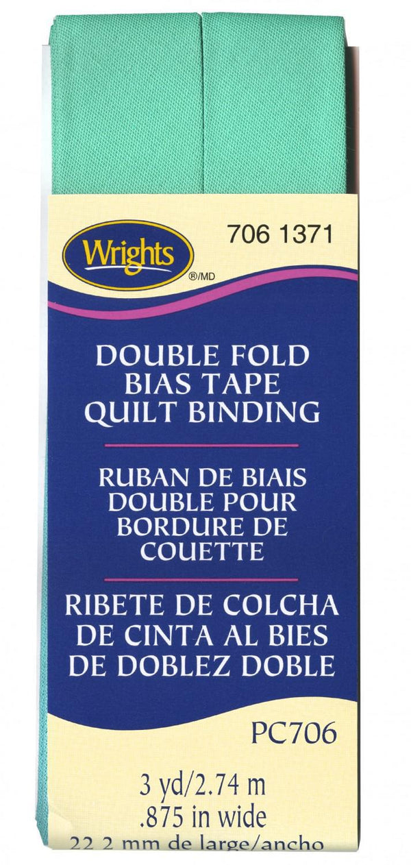 Wrights Double Fold Quilt Binding Aquamarine 3 Yards - Sewjersey.com