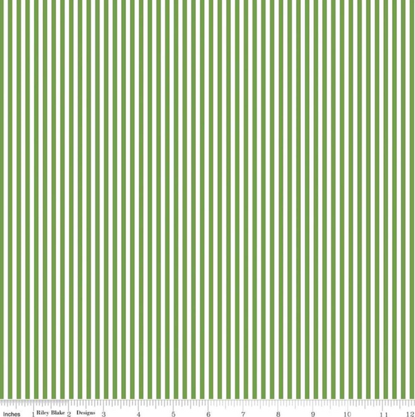 Riley Blake Designs Seasonal Basics by the RBD Designers - 1/8" Stripe Clover - C495 CLOVER - Sewjersey.com