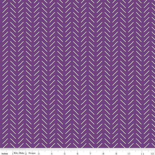 Riley Blake Designs Fleur by Sedef Imer - Bias Lines - C9876 DARK PURPLE