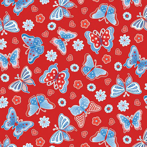 Kanvas Studio All American Gnomes Americana Butterflies Red 12720 10