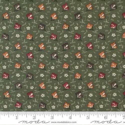Moda Fluttering Leaves Kansas Troubles Late Bloomers Small Floral Evergreen 9732 15