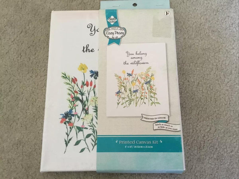 Needle Creations Wildflower Canvas Easy Peazy Printed Canvas Kit