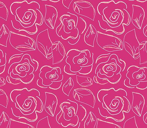 Art Gallery Fabrics Joyful Fusion by Caroline Hulse - Let's Chalk Joyful Pink - Knit Fabric - KF-308