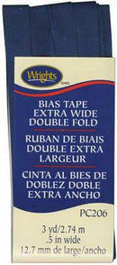 Wrights Extra Wide Double Fold Bias Tape Navy 3 Yards - Sewjersey.com