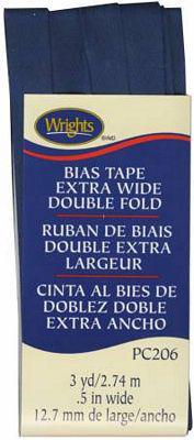 Wrights Extra Wide Double Fold Bias Tape Navy 3 Yards - Sewjersey.com