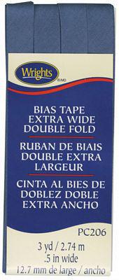 Wrights Extra Wide Double Fold Bias Tape Stone Blue 3 Yards - Sewjersey.com
