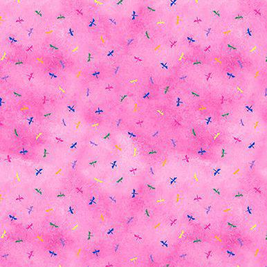 Blank Quilting - Loca Linda II by Jackie Decker- Mini Dragonfly Pink - 1701 22 - Sewjersey.com