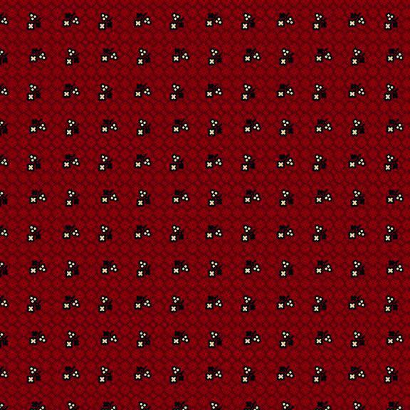 Marcus Fabrics Sturbridge Floral Petites Flowers Plus Red