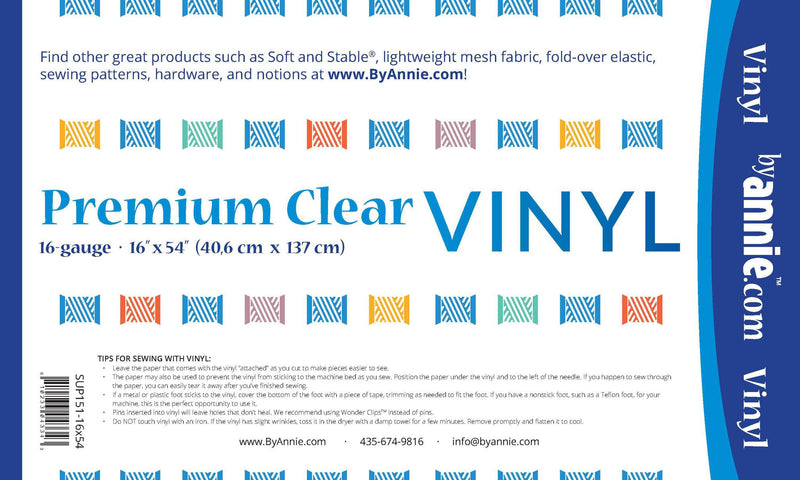 Premium Clear Vinyl - 16in x 54in