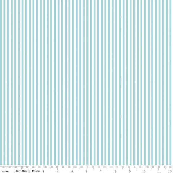 Riley Blake Designs Stripes by the RBD Designers - 1/8" Stripe Aqua - C495 AQUA - Sewjersey.com