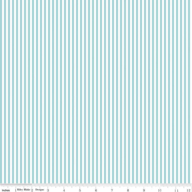 Riley Blake Designs Stripes by the RBD Designers - 1/8" Stripe Aqua - C495 AQUA - Sewjersey.com