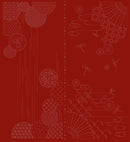 Wagara Sashiko Panel HF1116-3RD “Waterfall” & “Autumn Sky” Red - Sewjersey.com