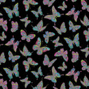 Benartex Alluring Butterflies by Ann Lauer - Small Butterflies Afllutter Black/Multi - 13311M-12 - Sewjersey.com