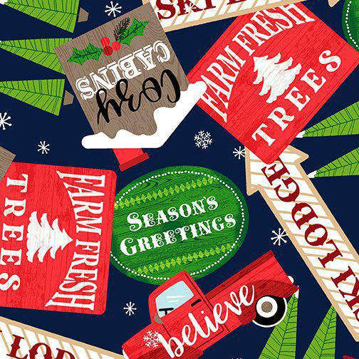 Kanvas Keeping Cozy Signs Navy - 09916 55
