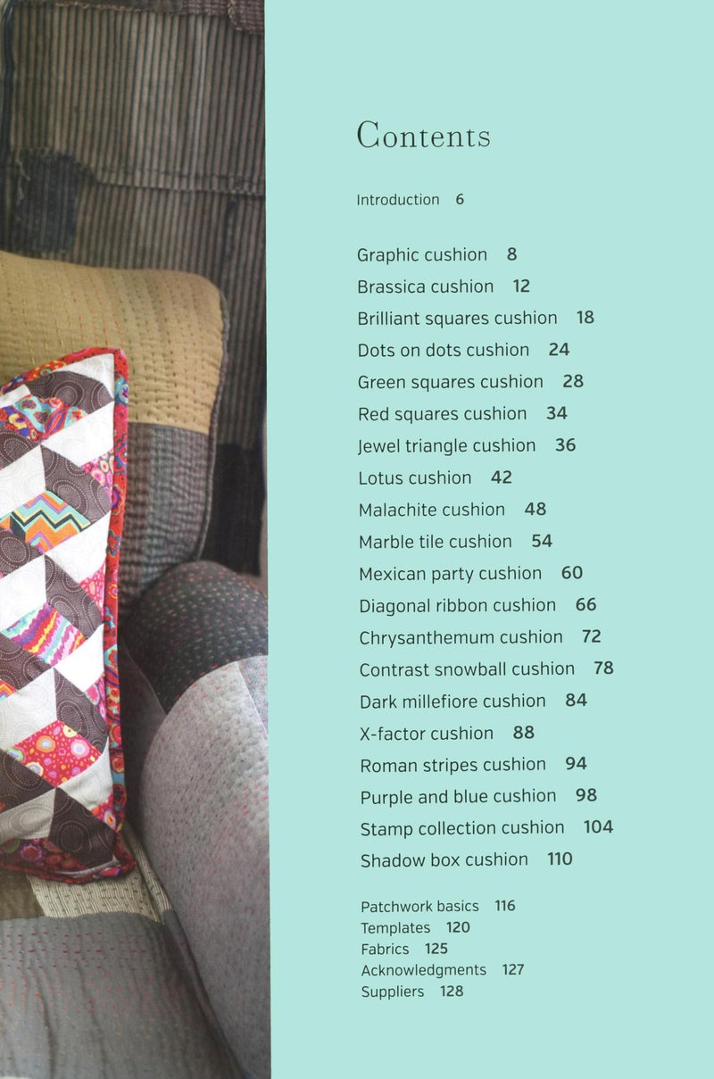 Kaffe Fassett's Brilliant Little Patchwork Cushions and Pillows