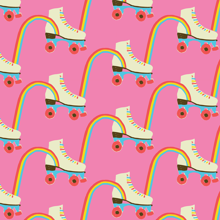 Paintbrush Studio Fabrics Let the Good Times Roll by Lysa Flower - Rainbow Skates - 12021762