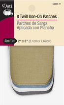 Twill Iron-On Patches 2in X 3 In - 8PC (Lt Asst) 55200-71 - Sewjersey.com
