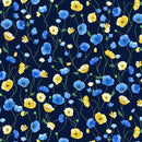 Poppy Serenade Fabric by Timeless Treasures POPPIES ON VINES POPPY-CD4166  NIGHT