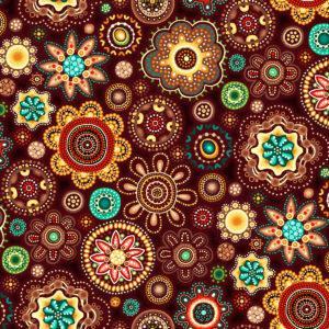 Oasis Fabrics Gondwana - Brown Medallions OA604131 - Sewjersey.com