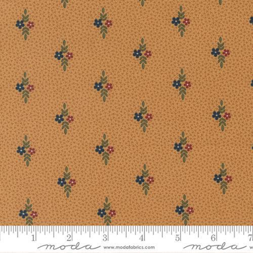 Moda Fluttering Leaves Kansas Troubles Daisy Duo Small Floral Dots Golden Oak 9733 12