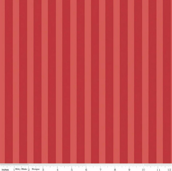 Riley Blake Designs Ava Kate by Carina Gardner - Cayenne Ava Kate Stripes - C10535 CAYENNE - Sewjersey.com
