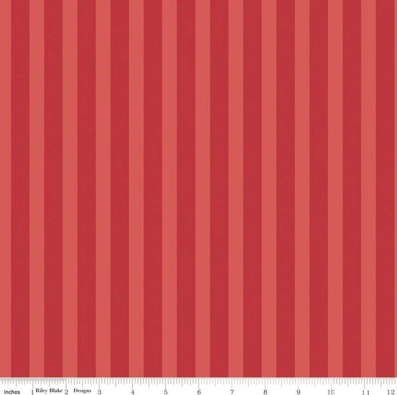 Riley Blake Designs Ava Kate by Carina Gardner - Cayenne Ava Kate Stripes - C10535 CAYENNE - Sewjersey.com